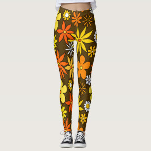 Leggings à motifs floraux style années 1970