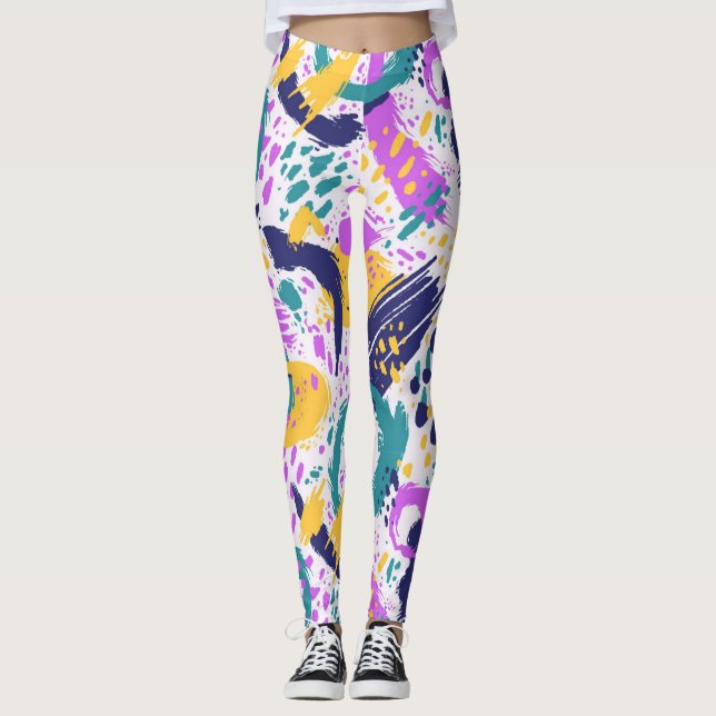 leggings à peinture à main colorée (Devant)
