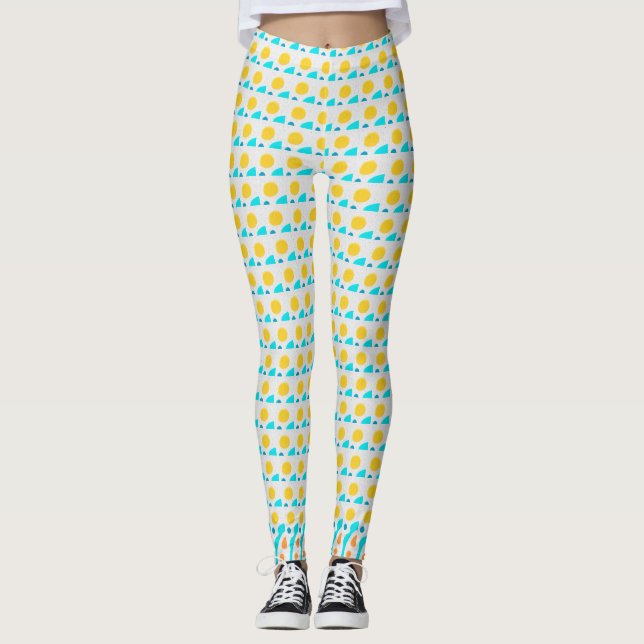 Leggings à points de polka jaunes (Devant)