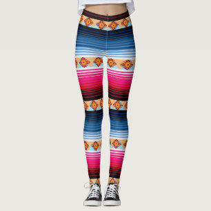 Leggings à rayures de couverture mexicaine traditi
