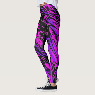 Leggings à rayures de risque biologique - Motif fé