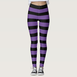 Leggings à rayures violettes et noires