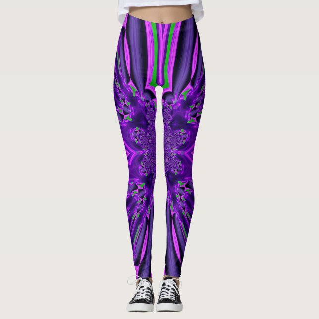 Leggings à vis à vis de conception violette (Devant)
