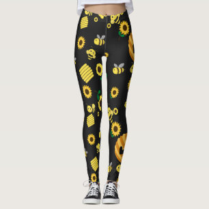 Leggings Abeilles avec ruches et tournesol