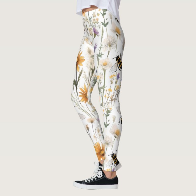 Leggings Abeilles Et Fleurs sauvages, (Gauche)