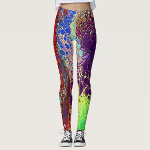 LEGGINGS ABSENCE D'INTERNET DE MARBAGE ABSTRAIT MULTICOLORE