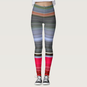 Leggings Abstract #1: Red and Grey