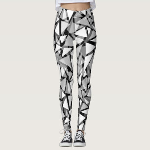 Leggings Abstract, Geometric Black and grey
