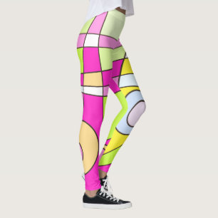 Leggings Abstract Surfing Bubblegum