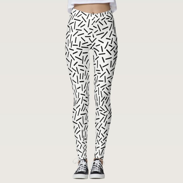 Leggings Abstrait 300117 - Noir sur blanc (Devant)