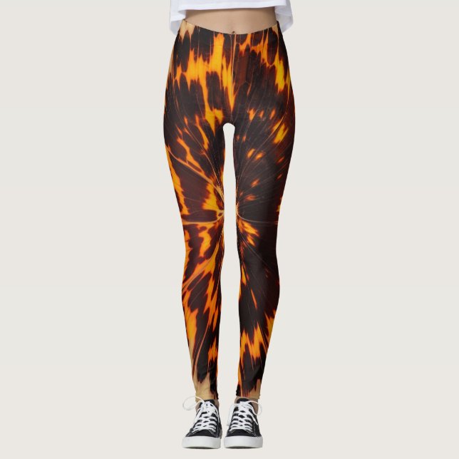 Leggings Abstrait Brown & Black Texture Chic TortoiseShell (Devant)