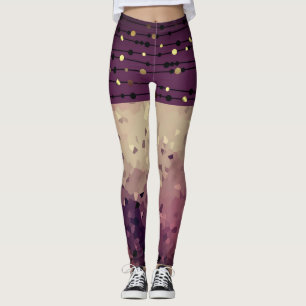 Leggings Abstrait, brun, rose, pattes brun rose