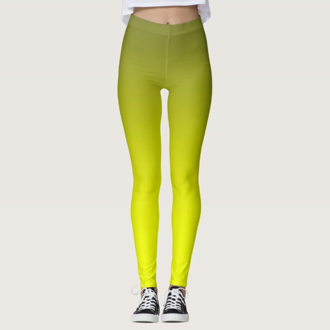 Leggings Abstrait citron brillant contraste de couleur pure (Devant)