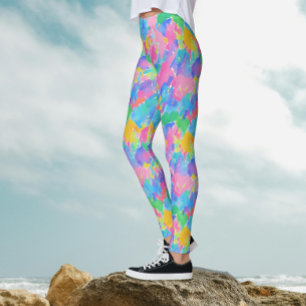 Leggings Abstrait coloré Pastel Aquarelle Motif