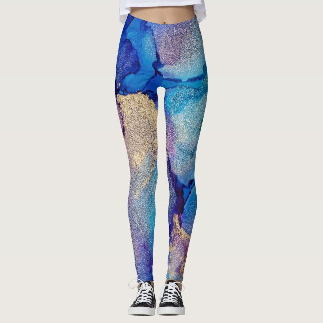 Leggings Abstrait coloré : Peinture à l'huile texturée. (Devant)