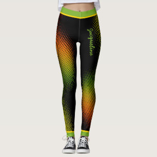 Leggings Abstrait dans les couleurs caribéennes avec nom s