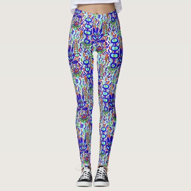 LEGGINGS ABSTRAIT FLORAL STYLISÉ (Devant)