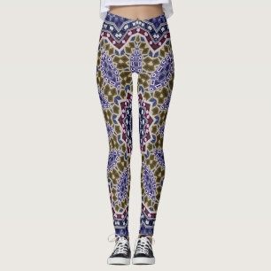 Leggings Abstrait folk mandala ethno traditionnel ornementa
