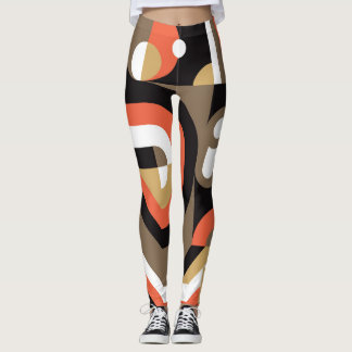 Leggings Abstrait géométrique : Conception futuriste de l'o
