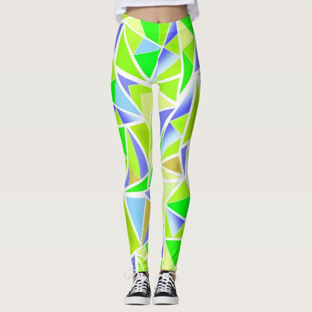 Leggings Abstrait, géométrique, polygonale (Devant)