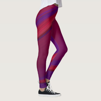 Leggings Abstrait minimaliste moderne rouge violet spirale
