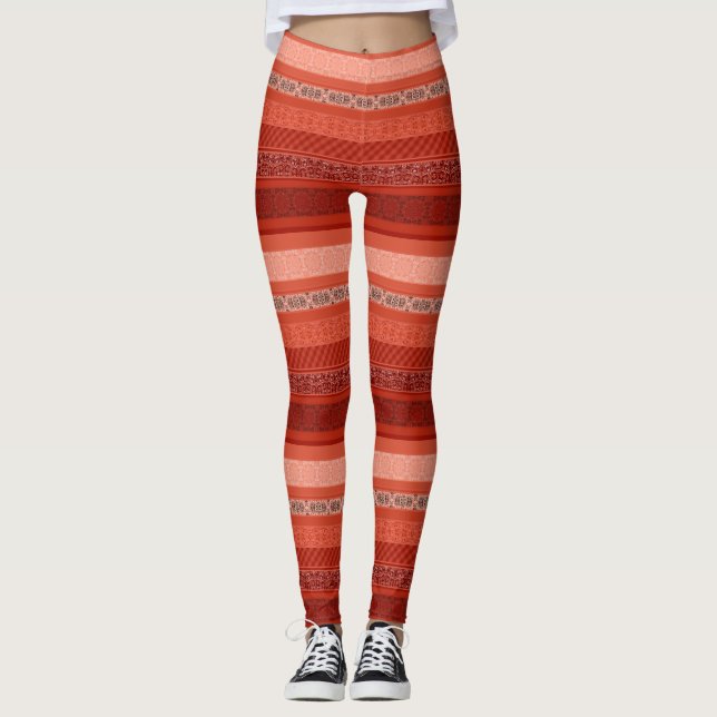 Leggings Abstrait moderne géométrique ornementale rétro pat (Devant)