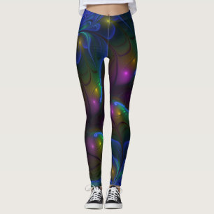 Leggings Abstrait Moderne Trippy Fractal Lumineux Coloré
