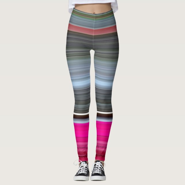 Leggings Abstrait n° 1 : Cerise et gris (Devant)