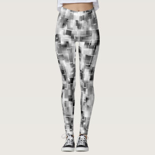 Leggings Abstrait noir blanc gris