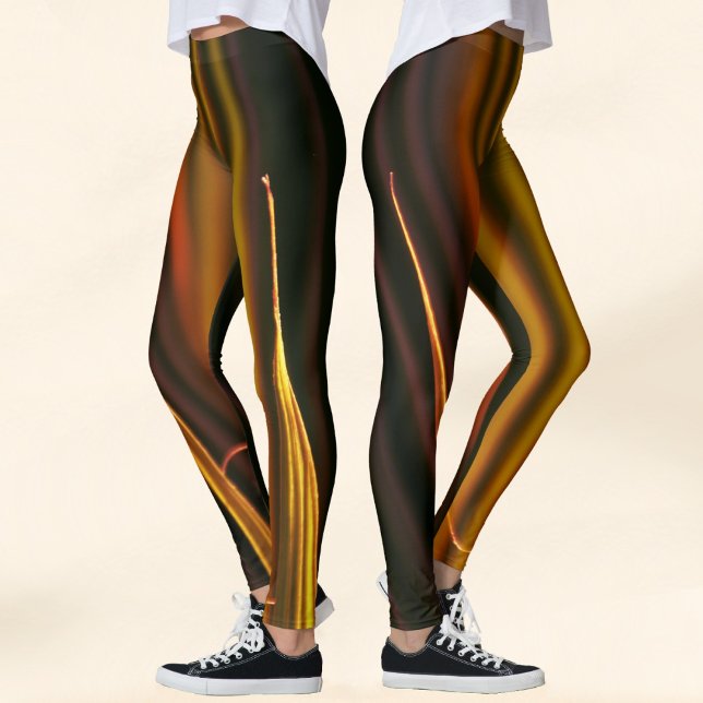 Leggings Abstrait or et noir (Créateur téléchargé)