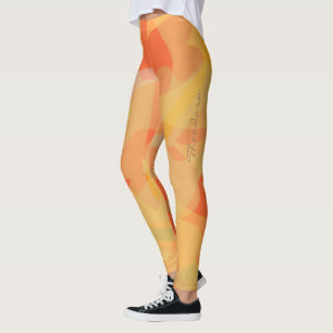 Leggings Abstrait Orange Floral