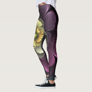 Leggings Abstrait Purpur moderne Khaki Gris Fleur fractale