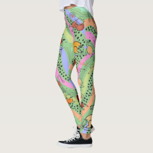 Leggings Abstraite dame aux pattes de chats