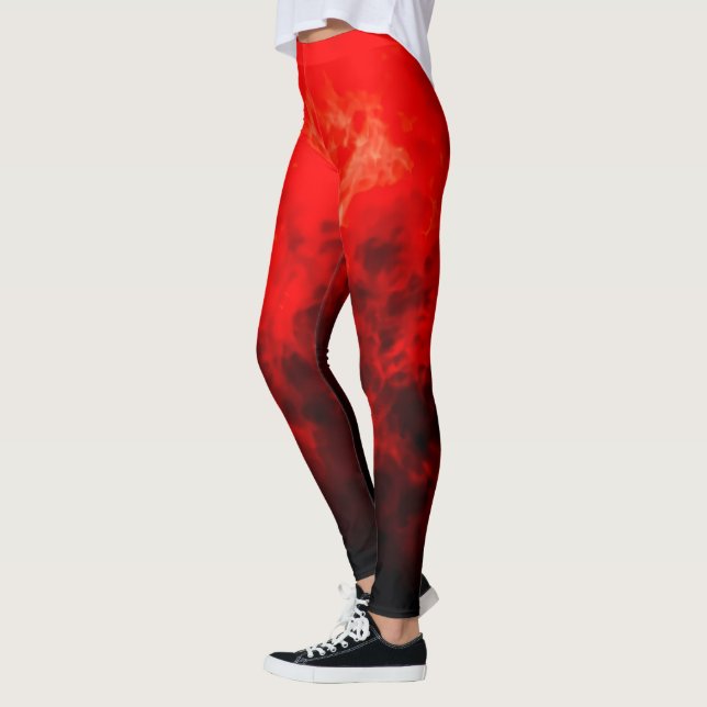 Leggings Abstraite fumée rouge (Gauche)