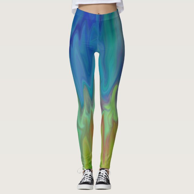 Leggings Abstraits bleus (Devant)
