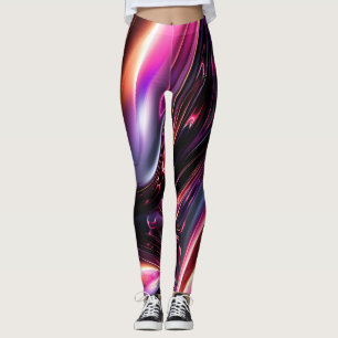 Leggings Abstraits de lignes de néon
