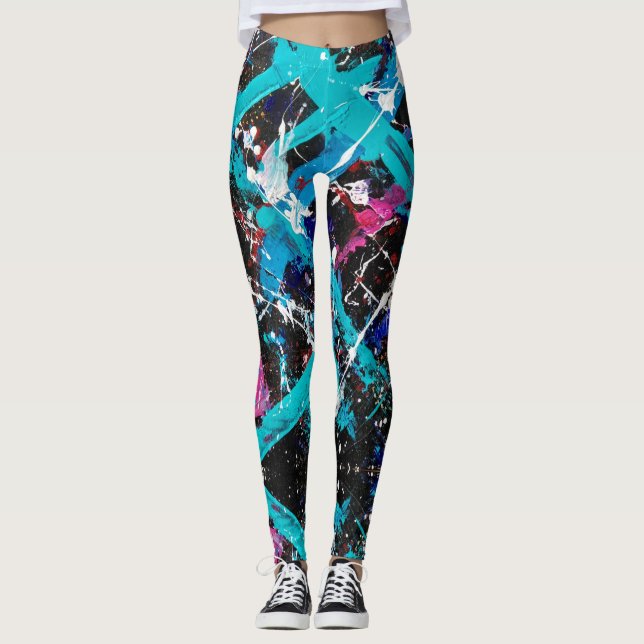 Leggings Abstraits de nouvelle rétrograde (Devant)
