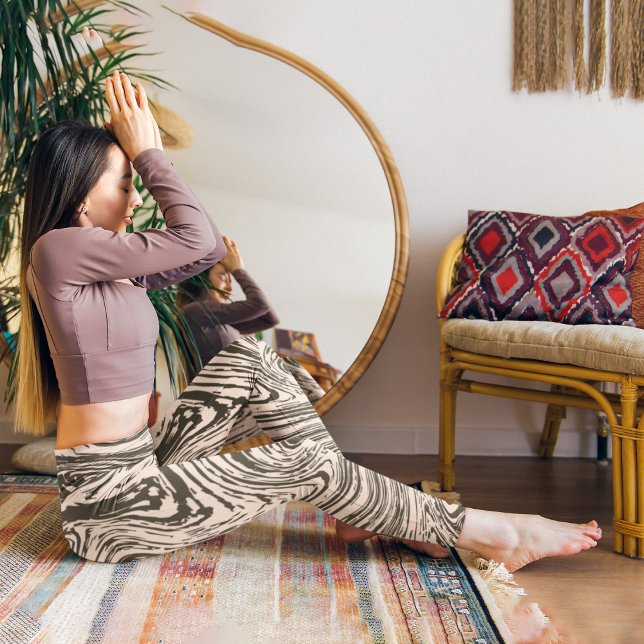 Leggings Abstraits en marbre Capri (Créateur téléchargé)