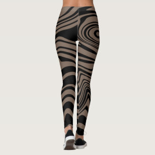 Leggings Abstraits en noir et Brown
