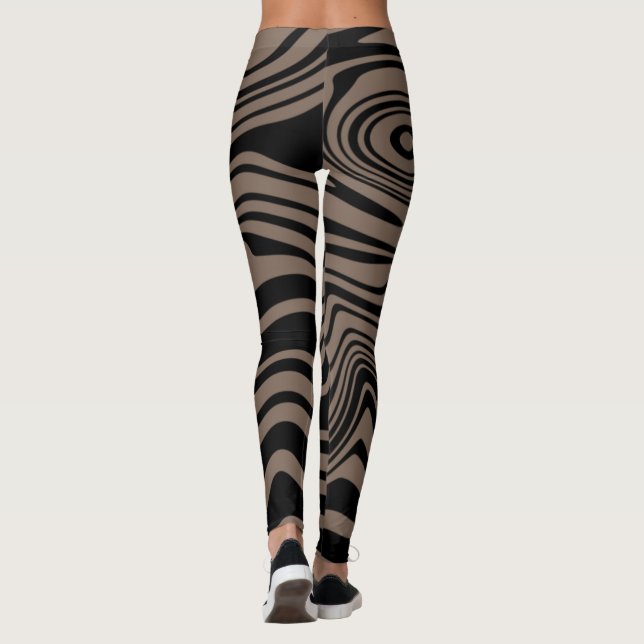 Leggings Abstraits en noir et Brown (Dos)