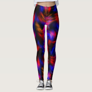 Leggings Abstraits rouges et bleus