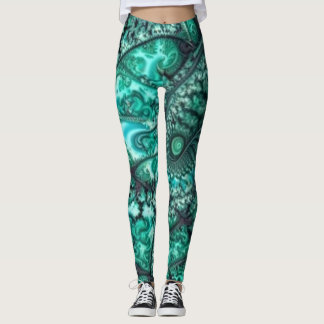 Leggings Abstraits vert noir et blanc