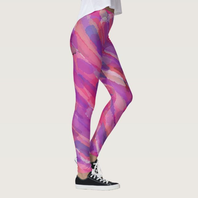Leggings Abstraits violets et roses (Droite)