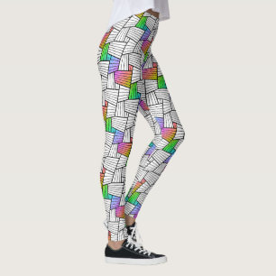 Leggings Accentuation couleur Motif blanc et noir Abstrait 
