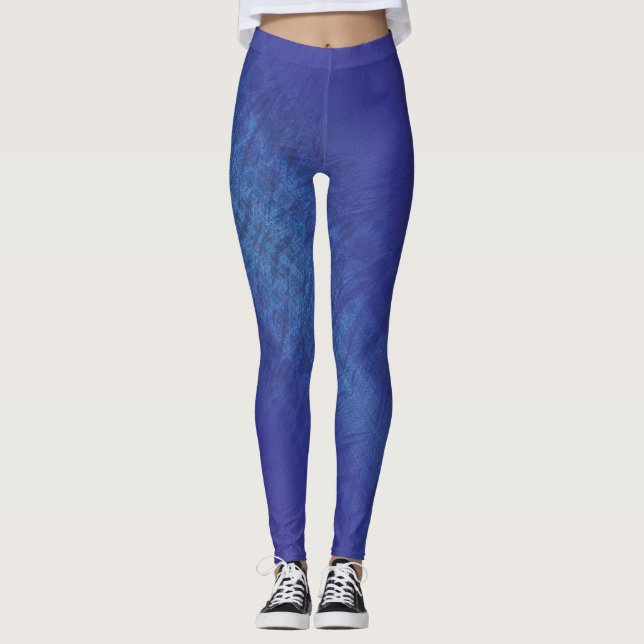 Leggings Acceptation | Motif de Blue Indigo Violet Shibori (Devant)