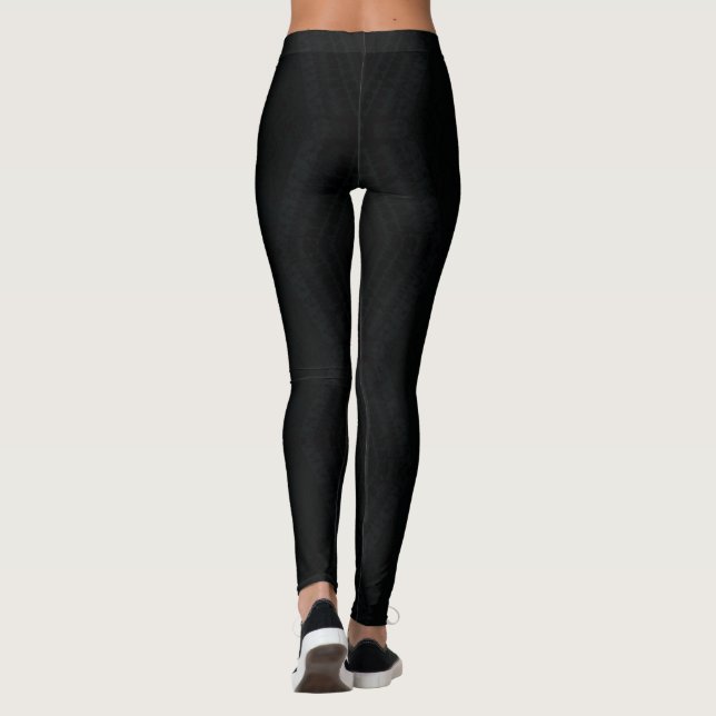 Leggings Acceptation | Texture de saumon noir (Dos)