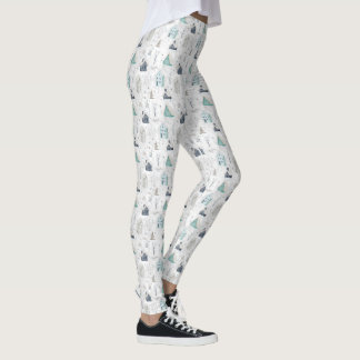 Leggings Accueil confortable Noël Turquoise ID985