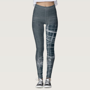 Leggings Acier abstrait moderne bleu