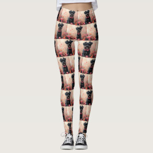 Leggings Affenpinscher avec Rose - Saint Valentin
