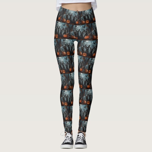 Leggings Affenpinscher Halloween nuit chien délice (Devant)